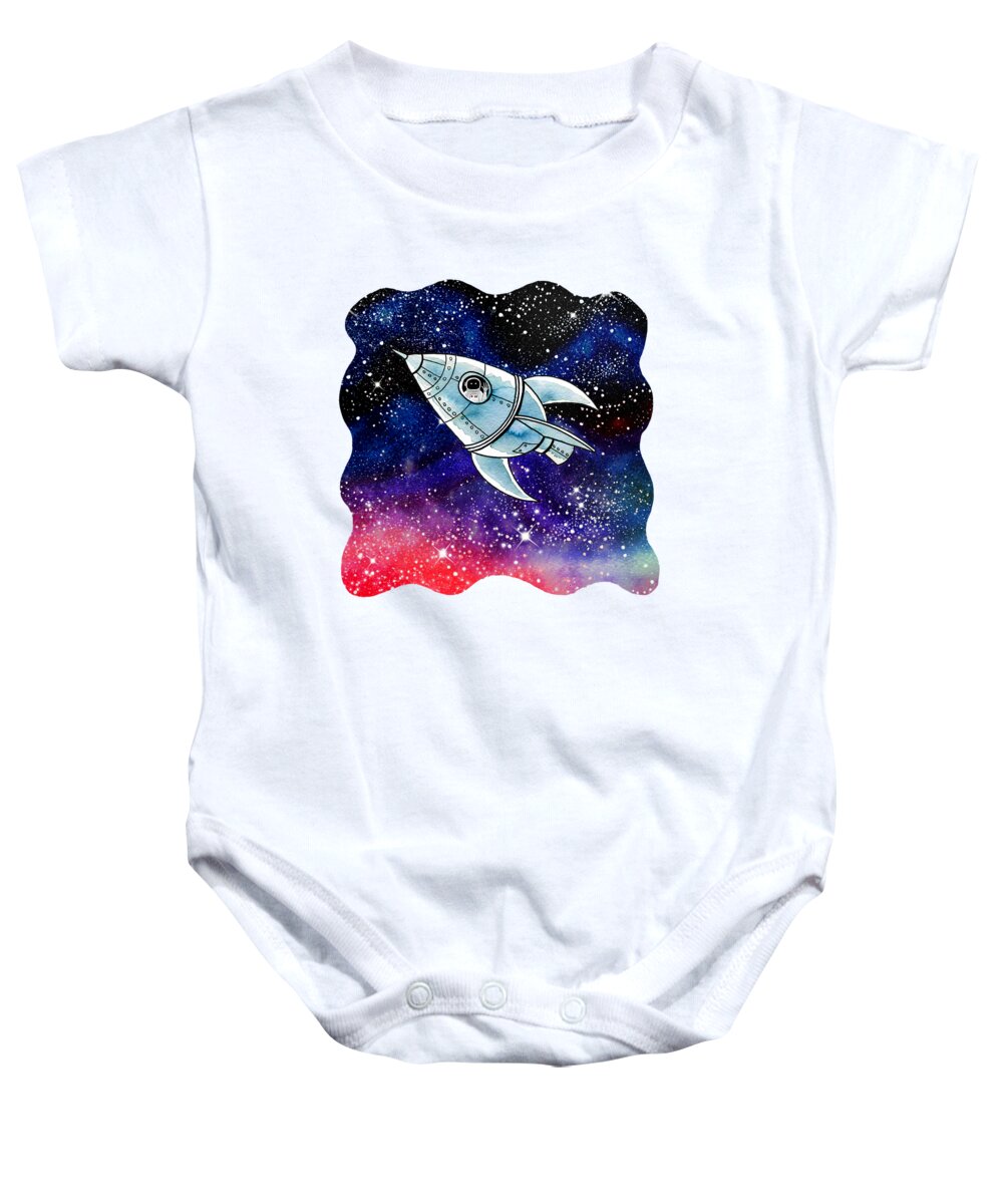 Astronaut Baby Onesie featuring the mixed media Astronaut by Andrew Hitchen