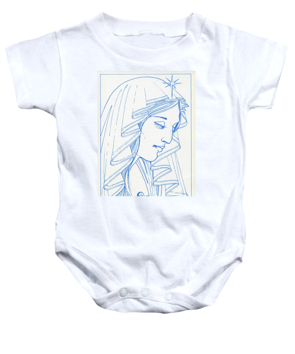 Ave Maria Stella Baby Onesie featuring the drawing Ave Maria Stella by William Hart McNichols
