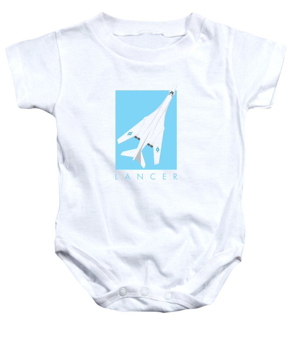 Aircraft Baby Onesie featuring the digital art B-1 Lancer Jet Bomber - Sky by Organic Synthesis