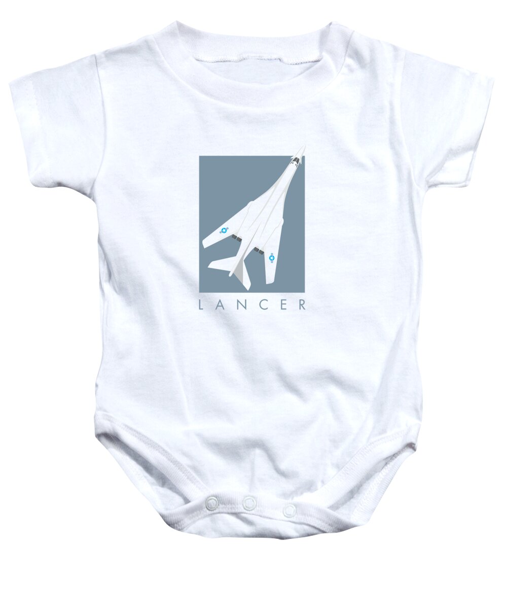 Aircraft Baby Onesie featuring the digital art B-1 Lancer Jet Bomber - Slate by Organic Synthesis
