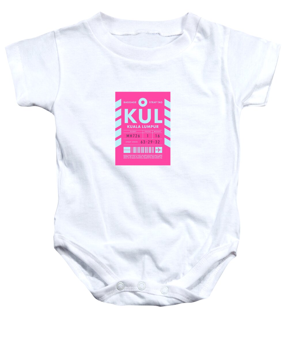 Airline Baby Onesie featuring the digital art Baggage Tag D - KUL Kuala Lumpur Malaysia by Organic Synthesis