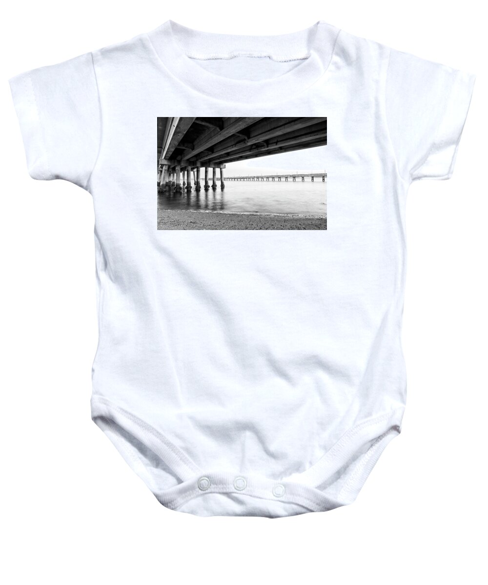 Bridge Baby Onesie featuring the photograph Beneath the Newport River High Rise Bridge by Bob Decker