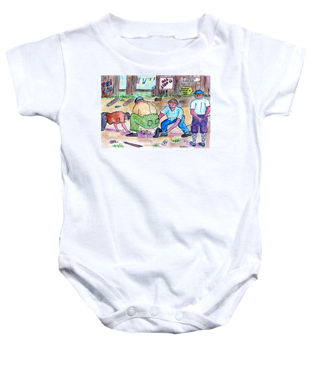 1940's Baby Onesie featuring the painting Big Marble Game by Philip And Robbie Bracco