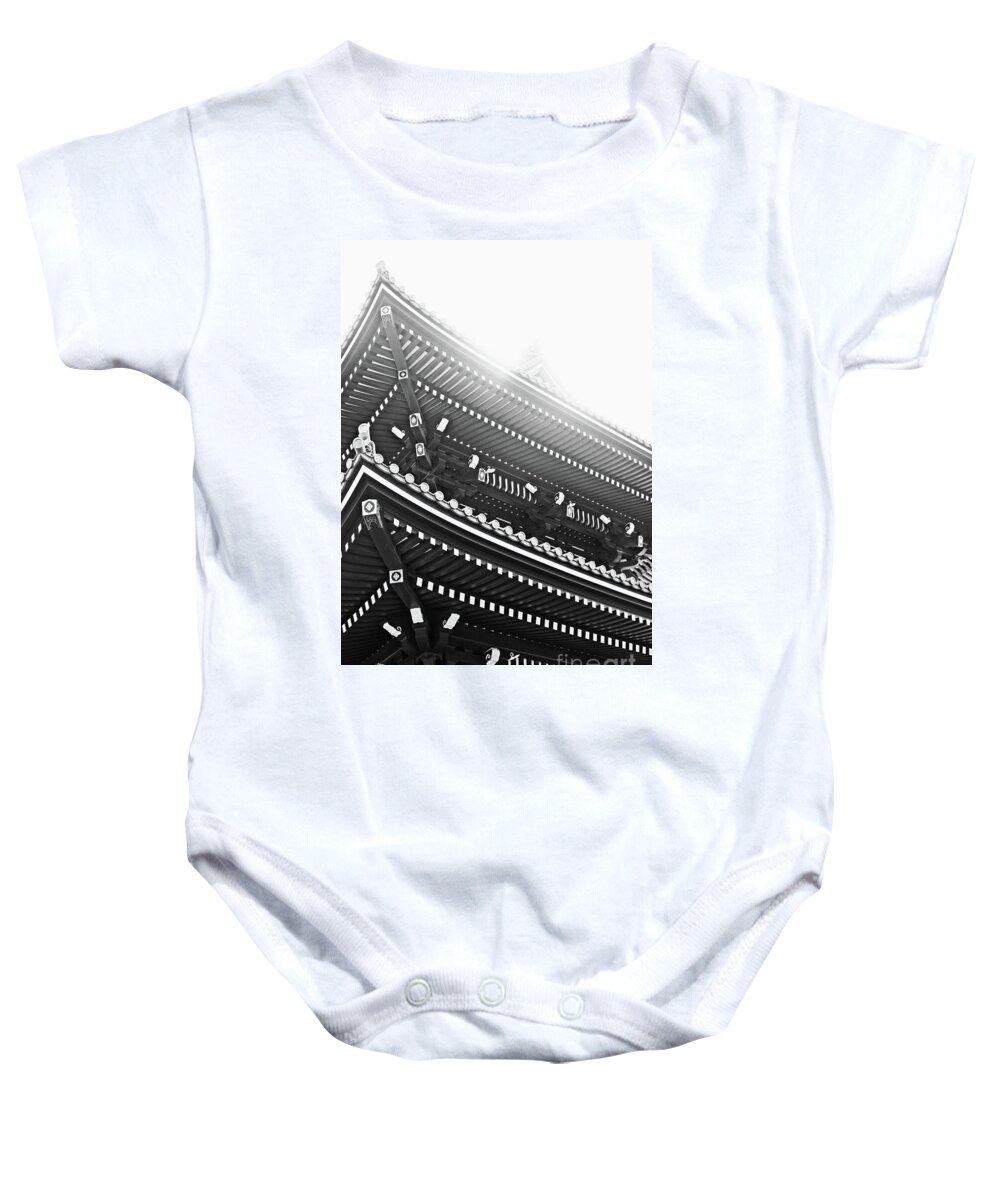 Senshoji Baby Onesie featuring the photograph Black and White Temple by Marcel Stevahn