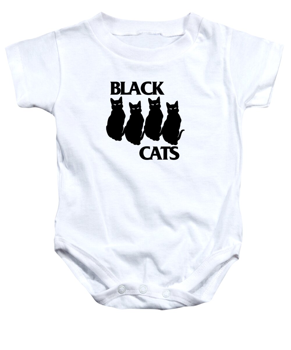 Black Cats Baby Onesie featuring the digital art Black Cats by Jacob Zelazny