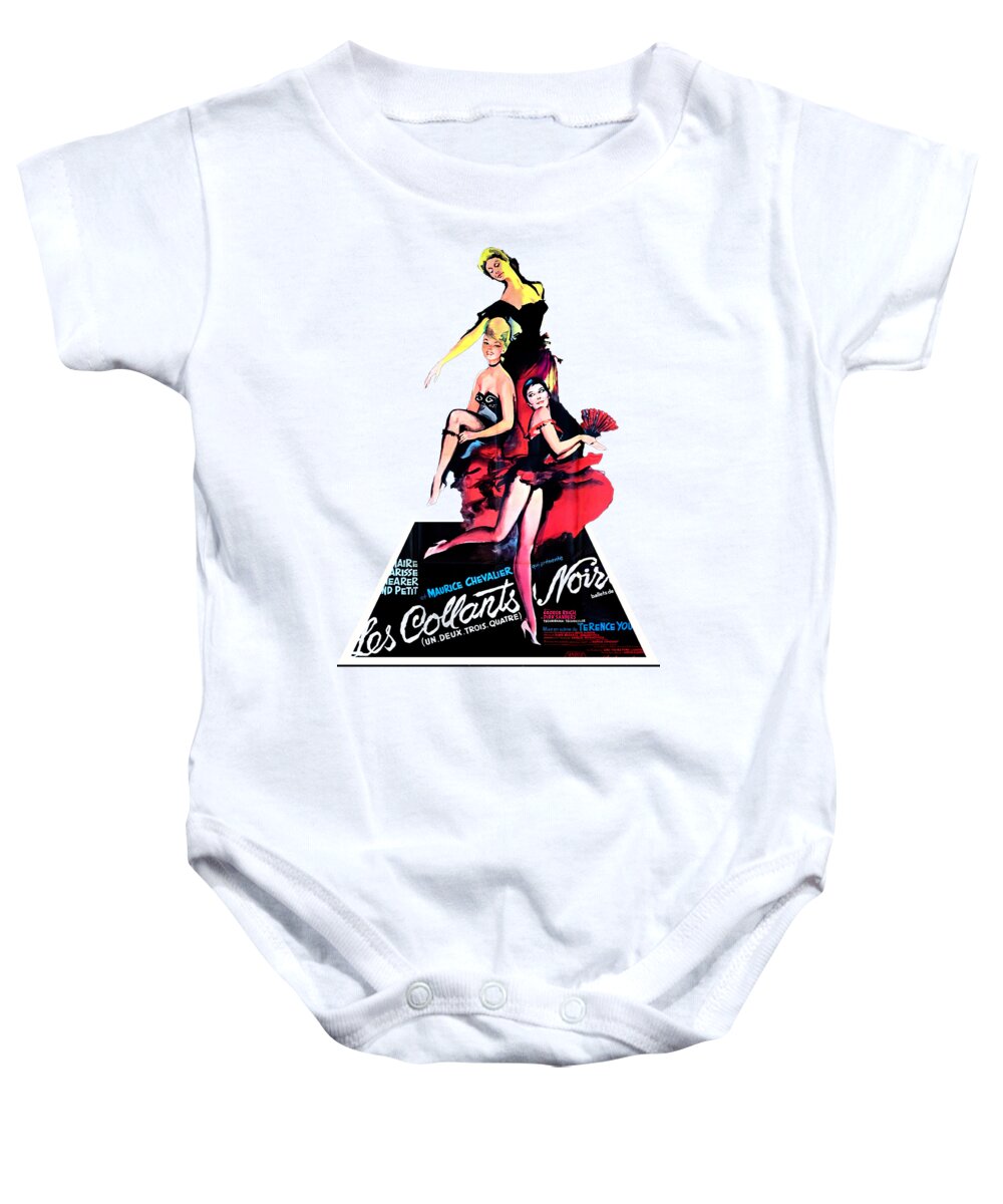 Black Baby Onesie featuring the mixed media ''Black Tights'' movie poster in 3d. by Movie World Posters