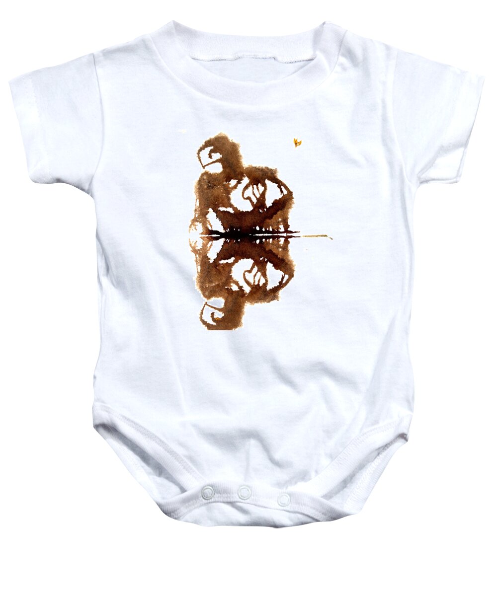 Abstract Baby Onesie featuring the painting Brain No.4 by Stephenie Zagorski