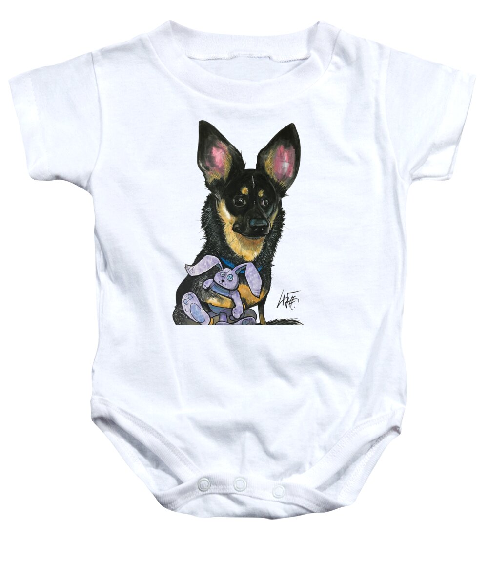 Dog Baby Onesie featuring the drawing Bullet Burns 3789 by Canine Caricatures By John LaFree