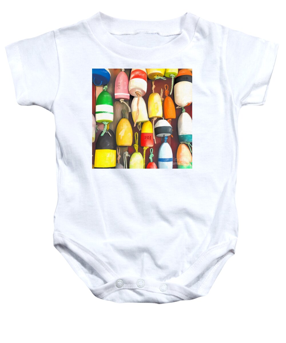Buoys Baby Onesie featuring the painting Buoys by Tammy Lee Bradley