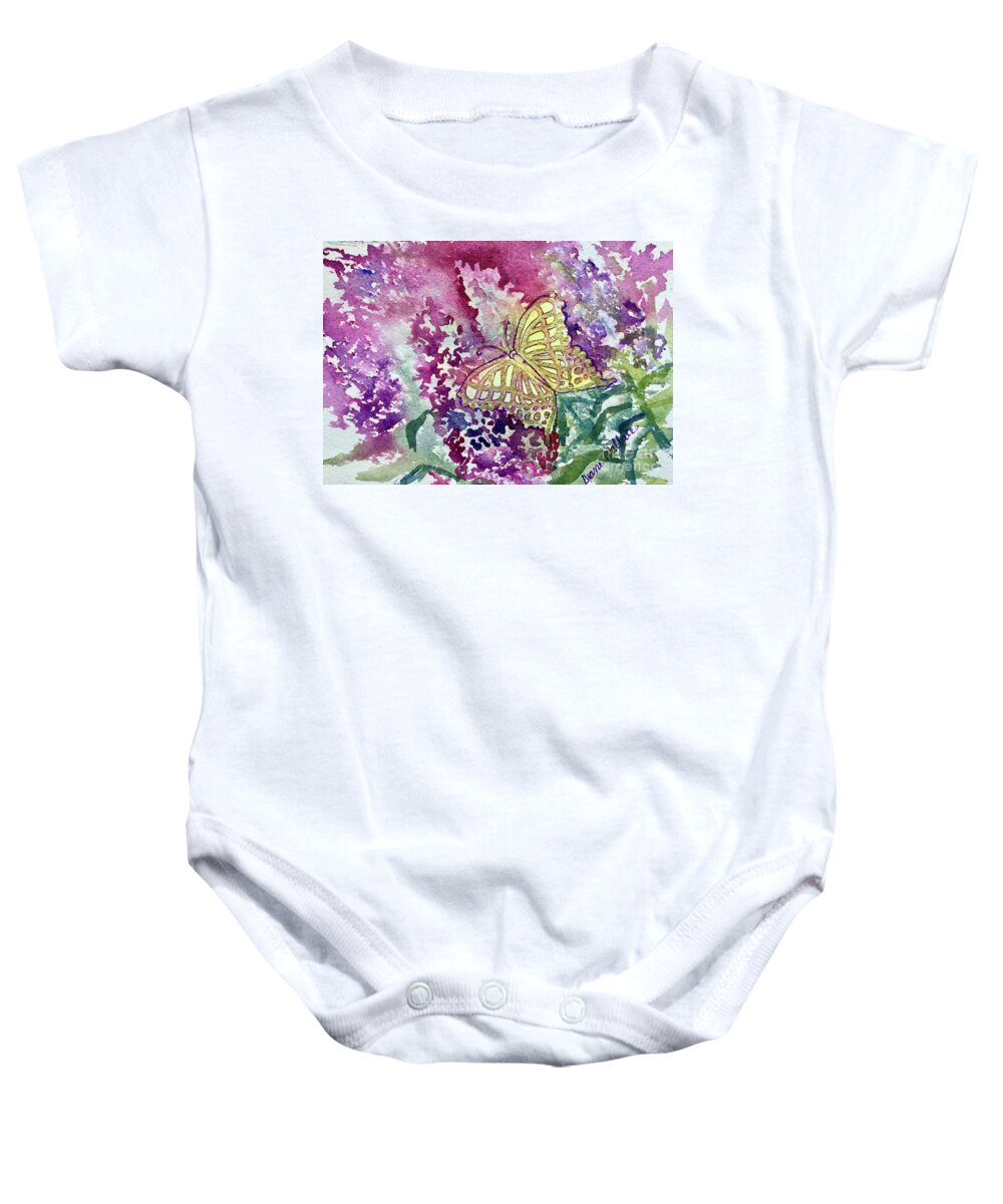 Butterfly Baby Onesie featuring the painting Butterfly Glitter by Diane Wallace