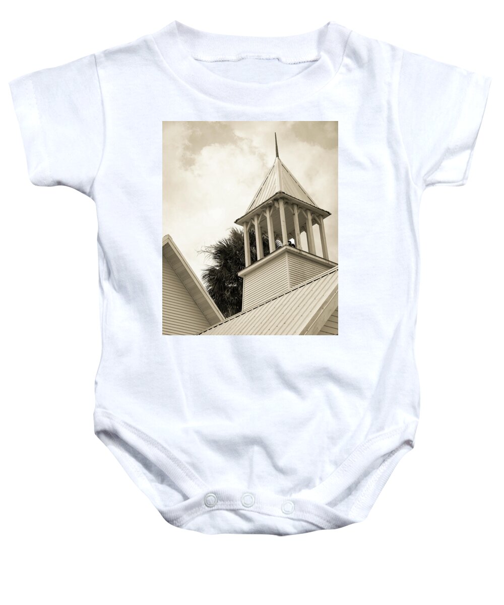 Church Baby Onesie featuring the photograph Call to the Faithful by M Kathleen Warren