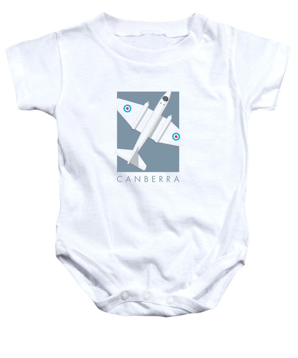 Aircraft Baby Onesie featuring the digital art Canberra First Generation Jet - Slate by Organic Synthesis