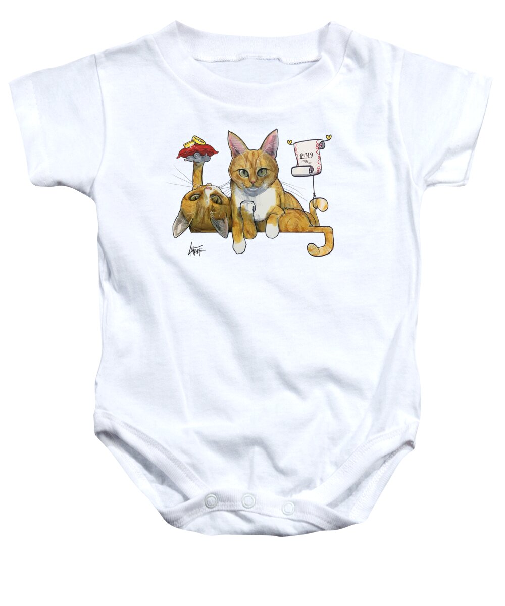 Charles Baby Onesie featuring the drawing Charles 5292 by Canine Caricatures By John LaFree