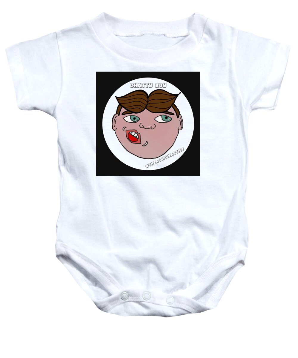 Tillie Baby Onesie featuring the drawing Chatty Boy by Patricia Arroyo