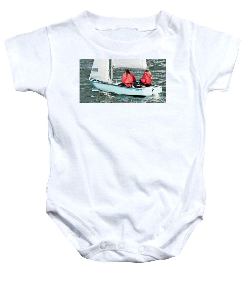 Csne2 Baby Onesie featuring the photograph Children lake sailing. by Geoff Childs