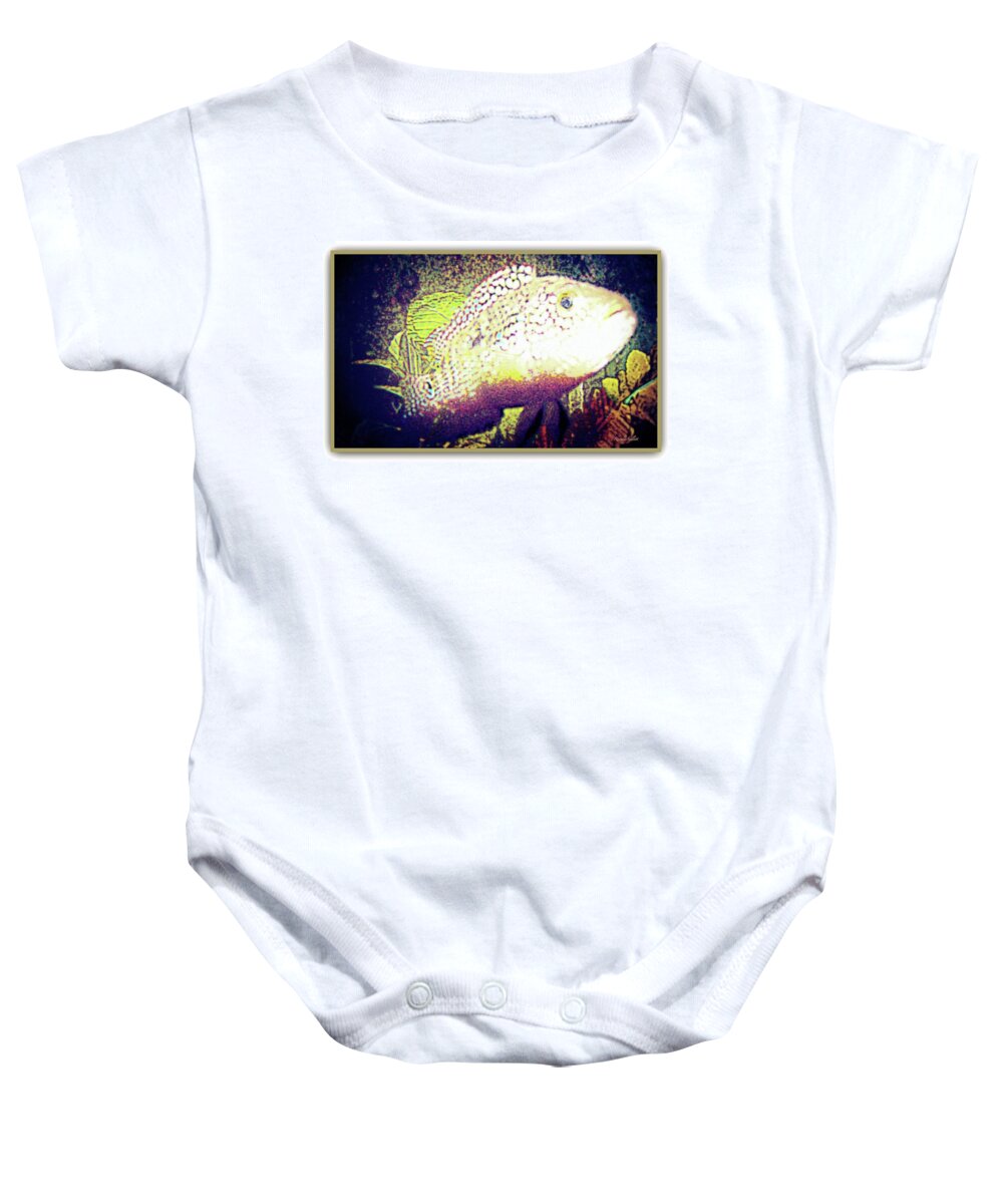  Baby Onesie featuring the mixed media Cichlid by YoMamaBird Rhonda