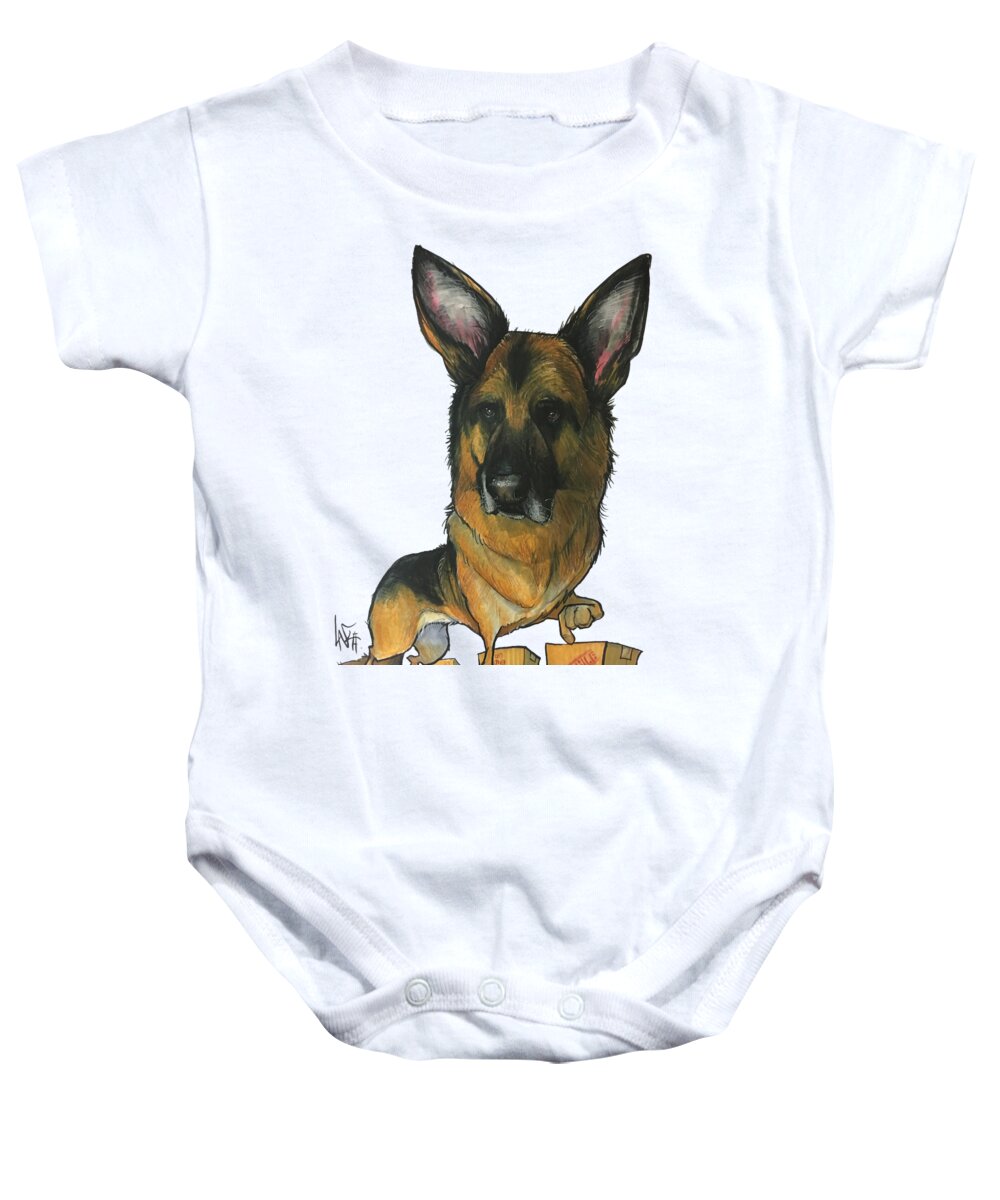 Dog Baby Onesie featuring the drawing Claycomb 5224 by Canine Caricatures By John LaFree