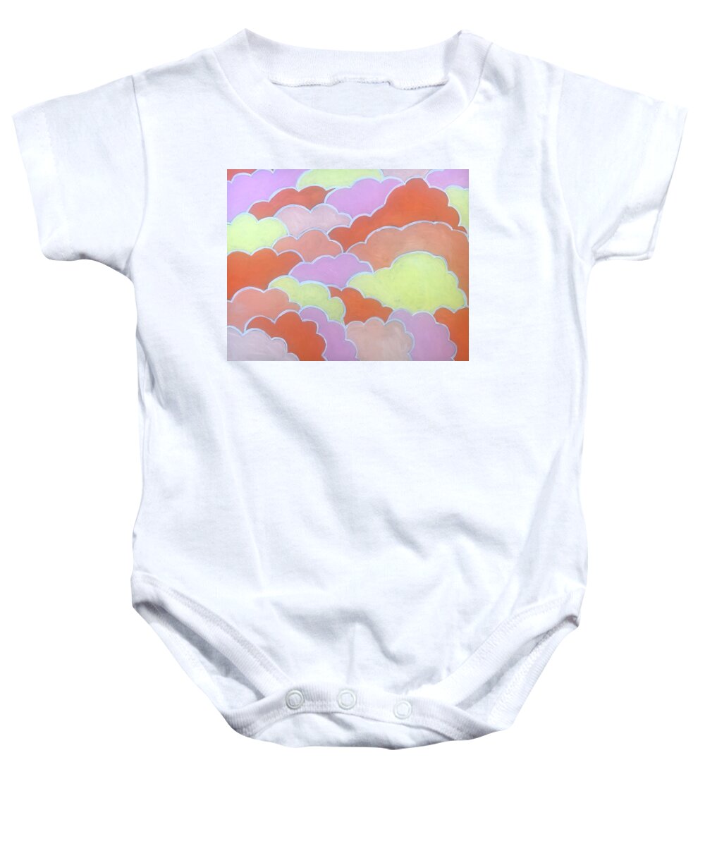  Baby Onesie featuring the painting Clouds by Jam Art