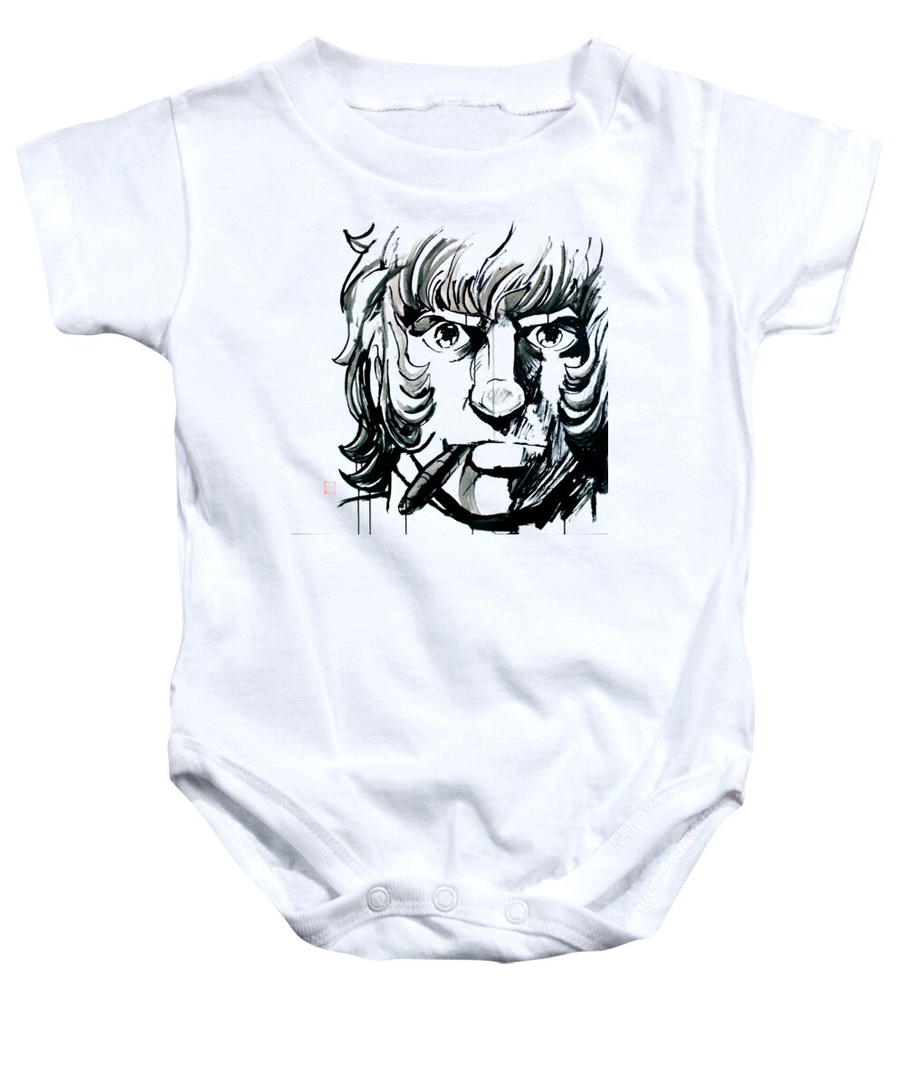 Space Adventure Baby Onesie featuring the drawing Cobra by Pechane Sumie