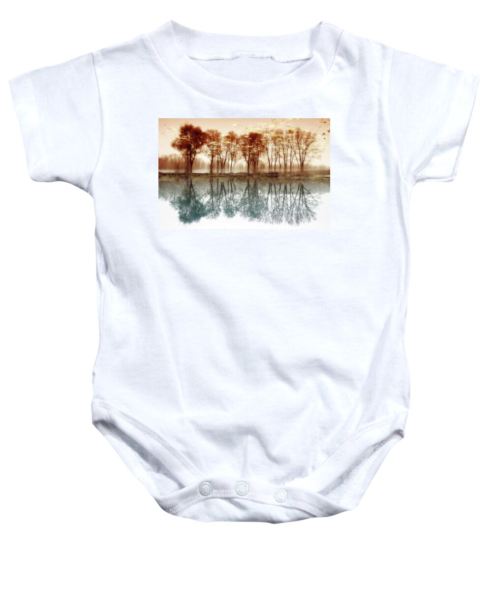 #colors #reflections #tree #edward #galagan #art #wallpaper #galagan #edwardgalagan #edgalagan #nederland #netherlands #holland #landscape #instagram #ua #nikon #canon #reflection Baby Onesie featuring the digital art Colors Of Reflections by Edward Galagan