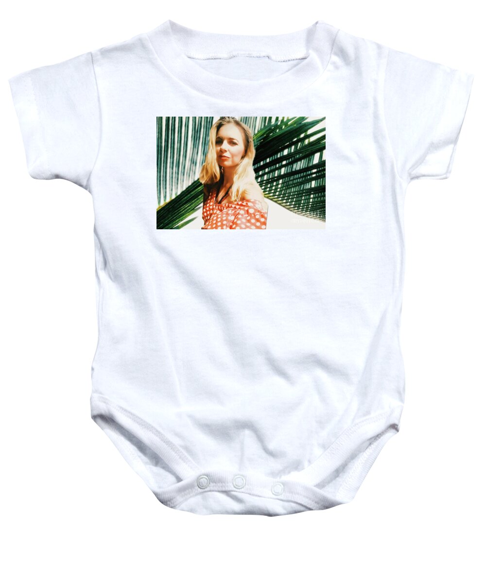 Fineart Baby Onesie featuring the digital art Confussed Flamenco by Yvonne Padmos