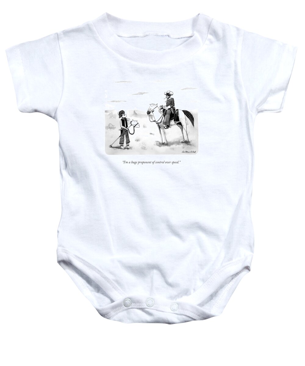 I'm A Huge Proponent Of Control Over Speed. Baby Onesie featuring the drawing Control Over Speed by Juan Astasio