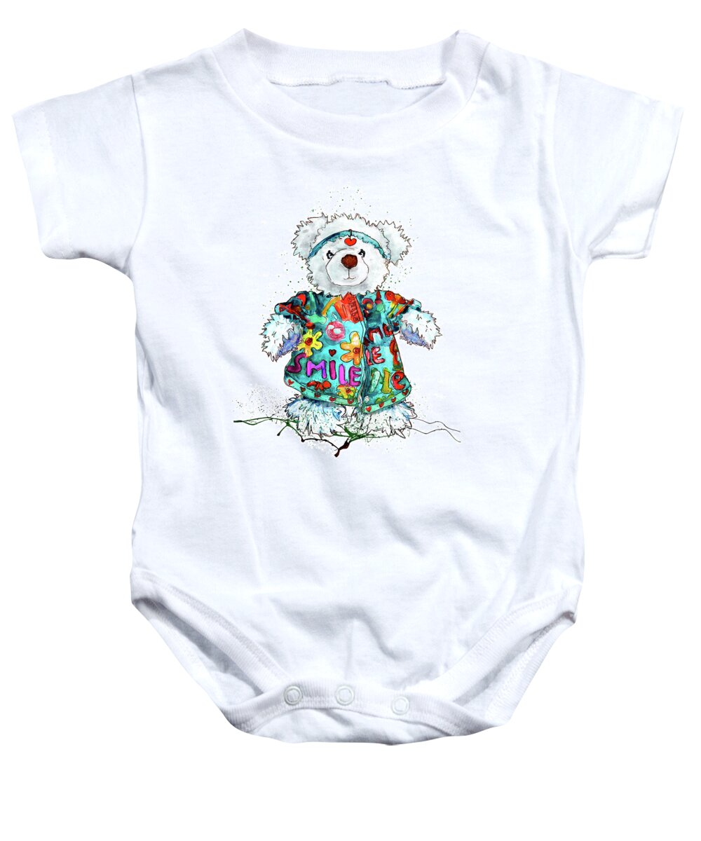 Bear Baby Onesie featuring the painting Corona by Miki De Goodaboom