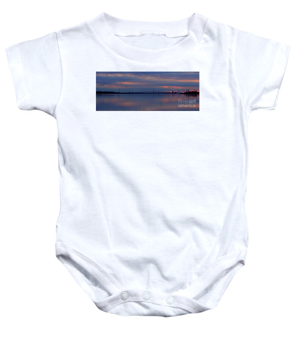 Wildlife Baby Onesie featuring the photograph Crossing the Upper Niagara River by fototaker Tony