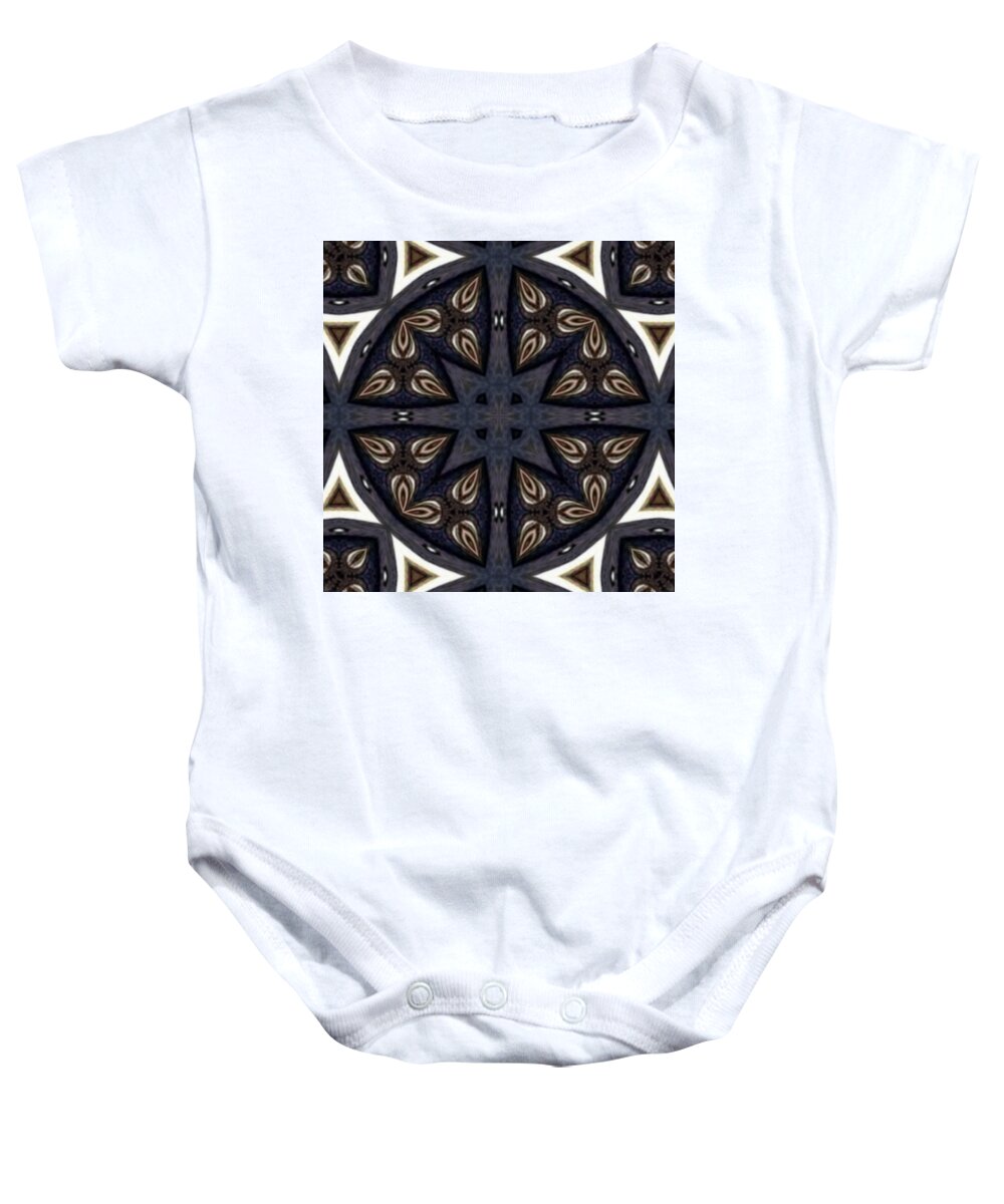 Cross Baby Onesie featuring the digital art Crossover Point by Designs By L