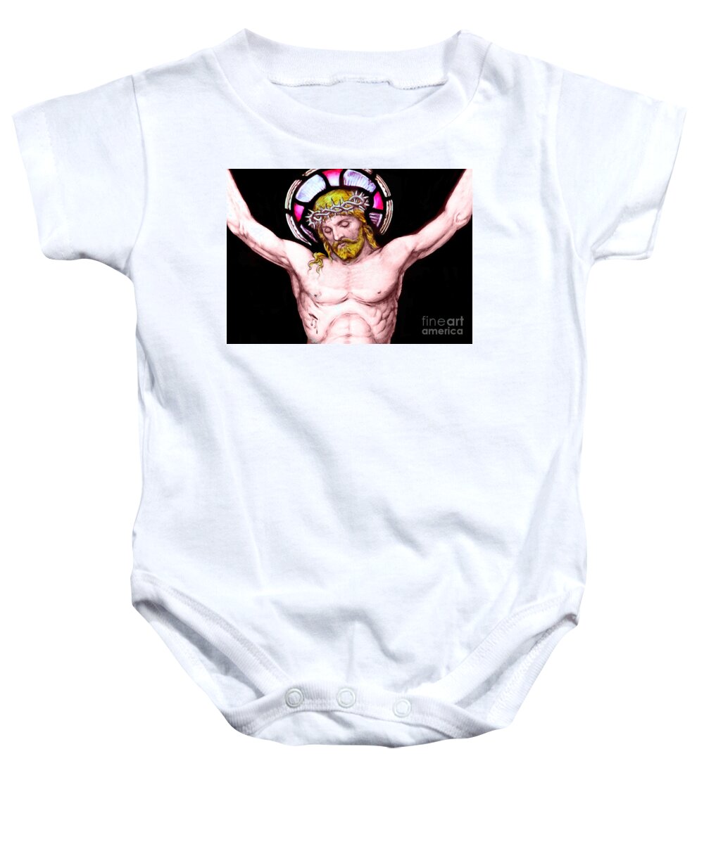 Crucifixion Baby Onesie featuring the photograph Crucify by Munir Alawi