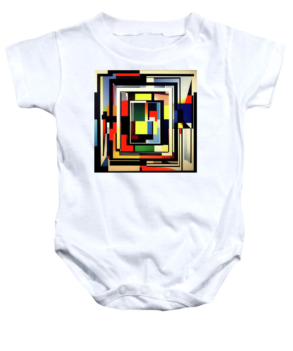 Art Baby Onesie featuring the digital art Cube - No.5 by Fred Larucci