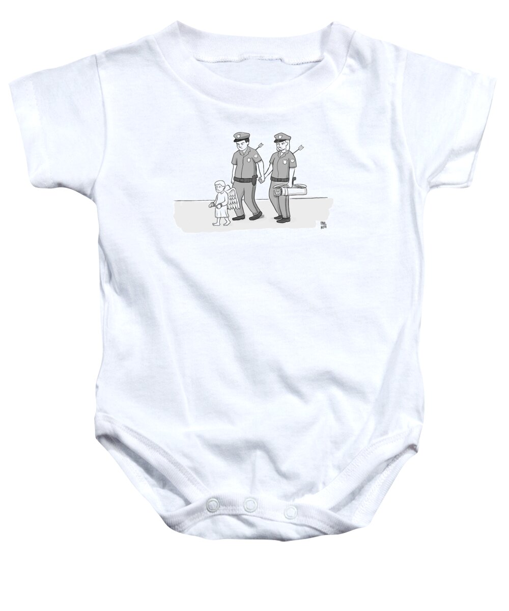 Captionless Baby Onesie featuring the drawing Cupid's Arrows by Paul Noth