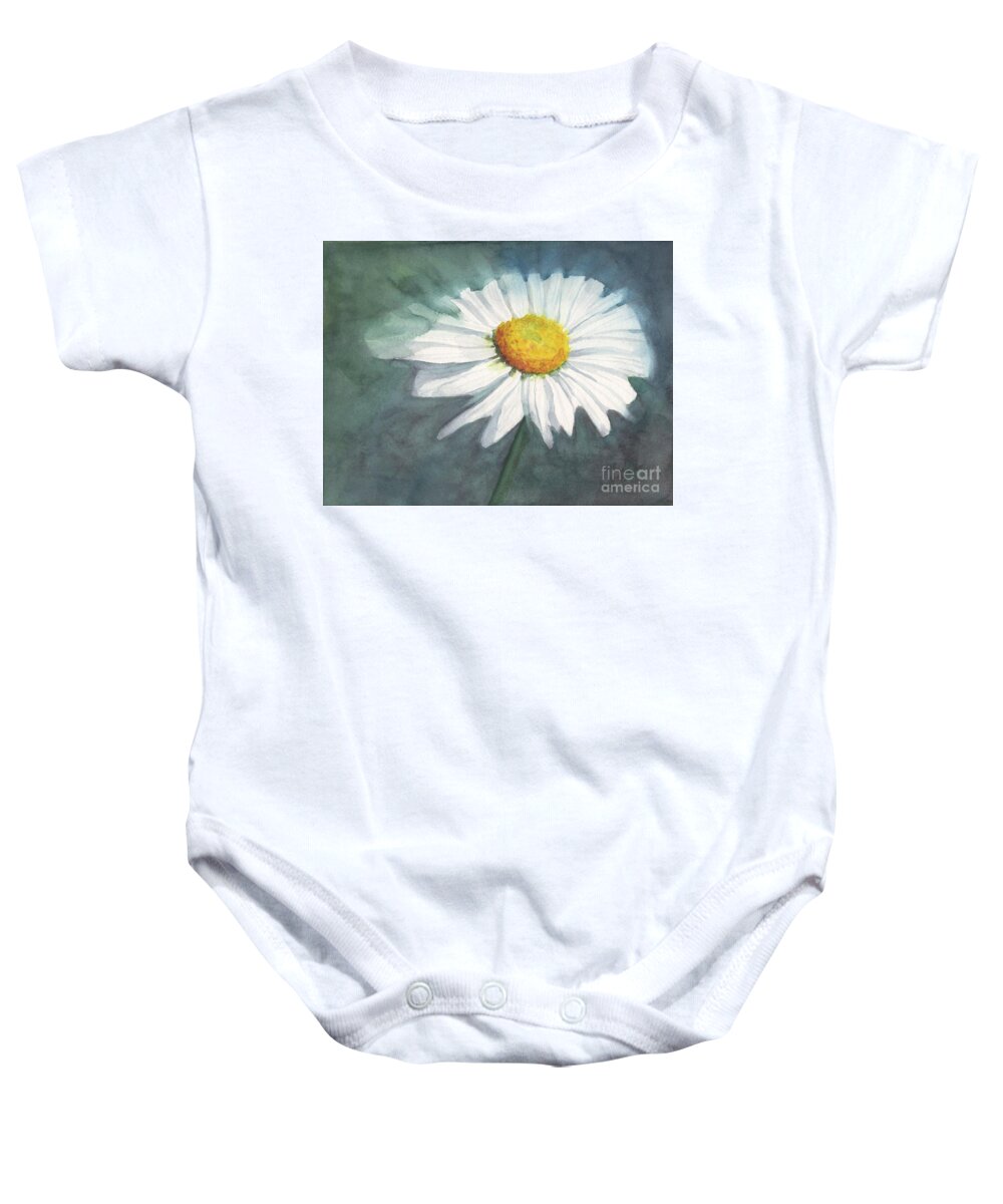 Daisy Baby Onesie featuring the painting Daisy by Vicki B Littell