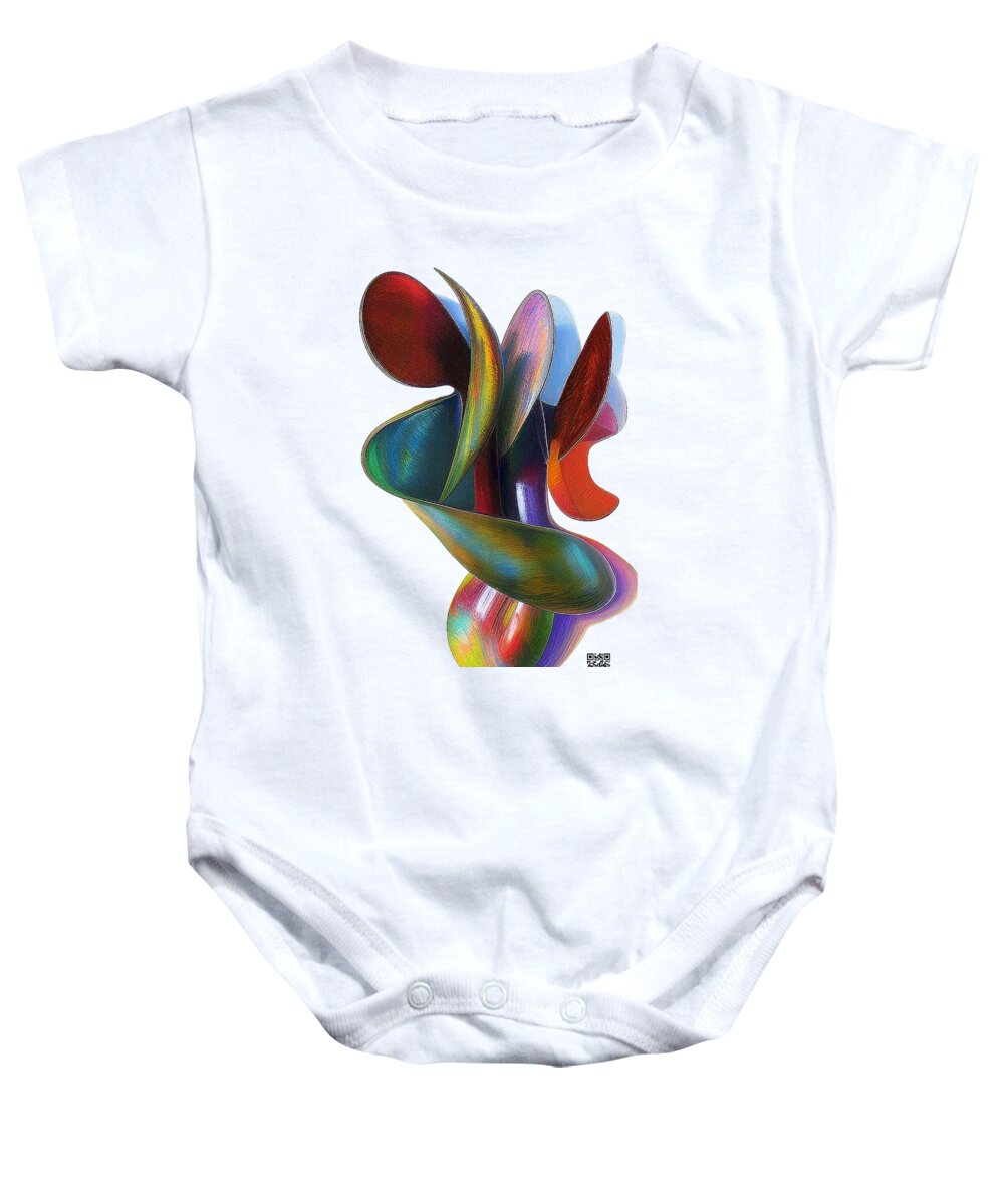 Sculpture Baby Onesie featuring the drawing Dancing in the Wind by Rafael Salazar