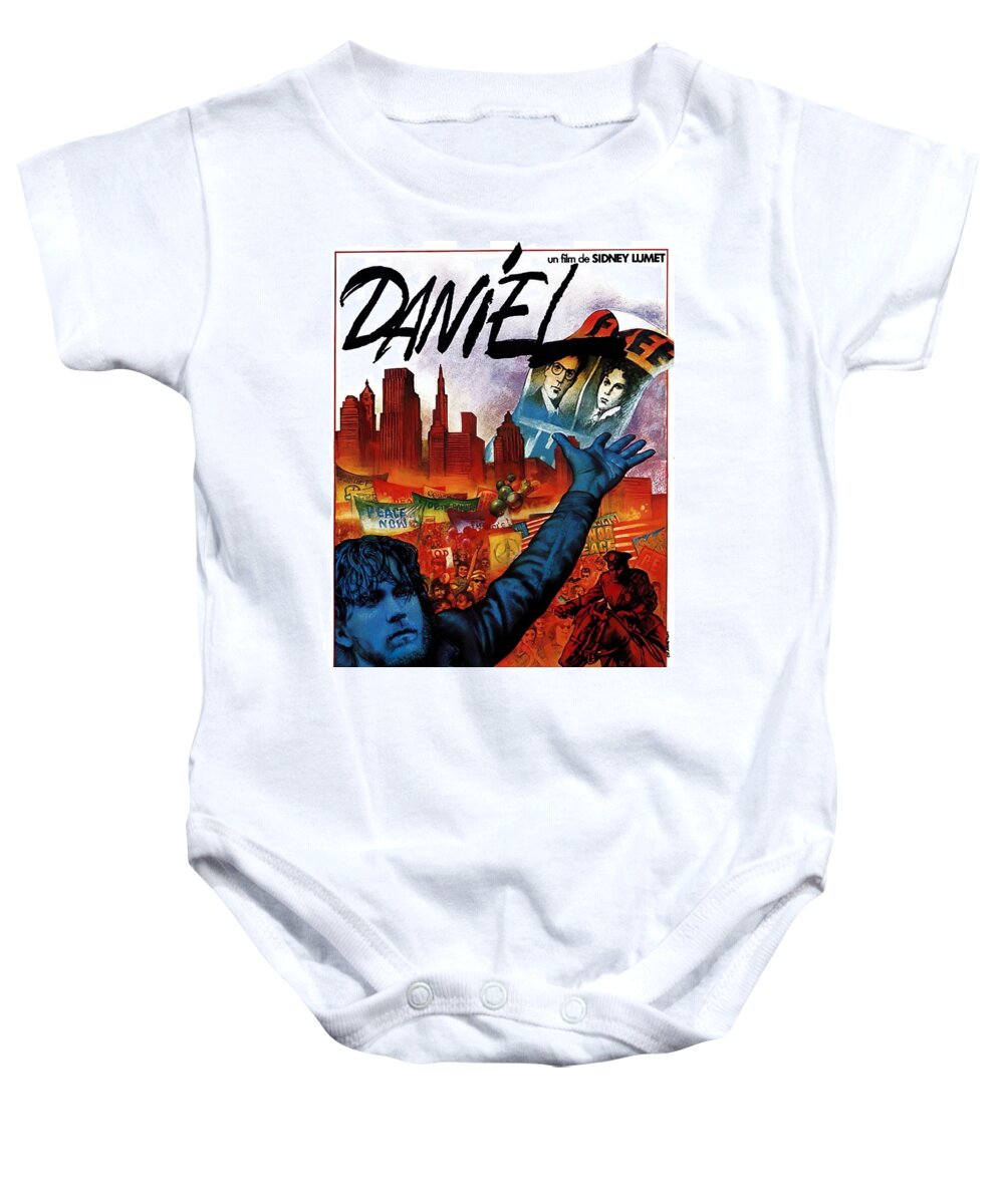 Synopsis Baby Onesie featuring the mixed media ''Daniel'', 1983 movie poster by Movie World Posters