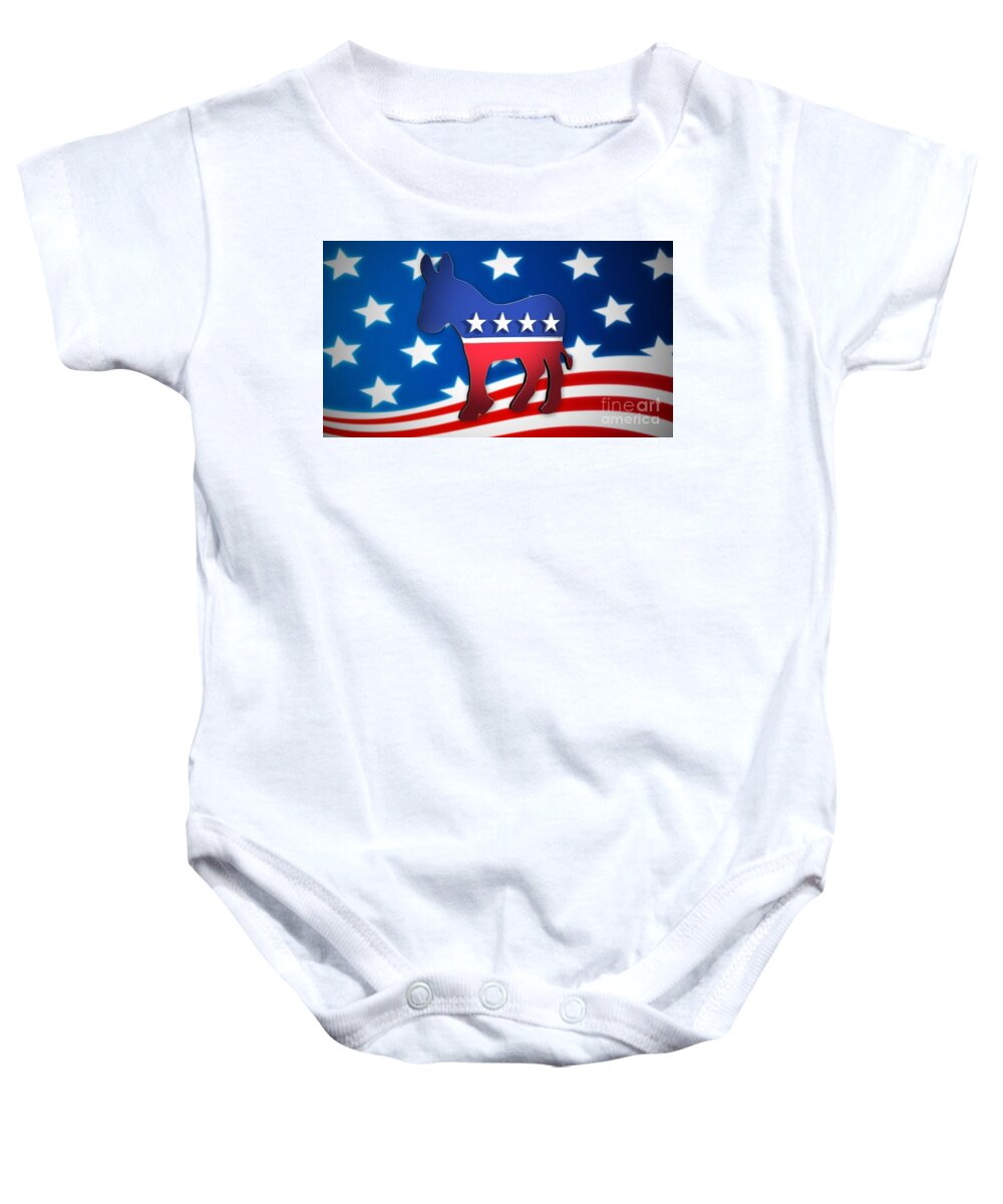 Democrat Baby Onesie featuring the photograph Democrat political poster by Action