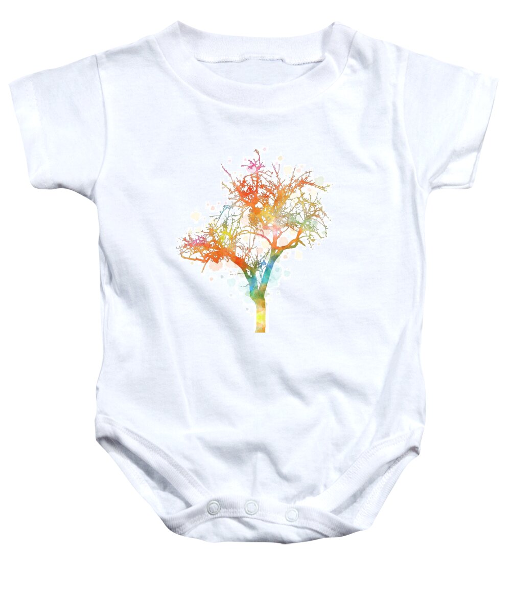 Tree Baby Onesie featuring the digital art Design 169 multicolor tree by Lucie Dumas