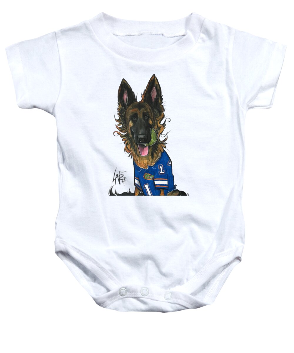 Dog Baby Onesie featuring the drawing Dibble 4084 by Canine Caricatures By John LaFree