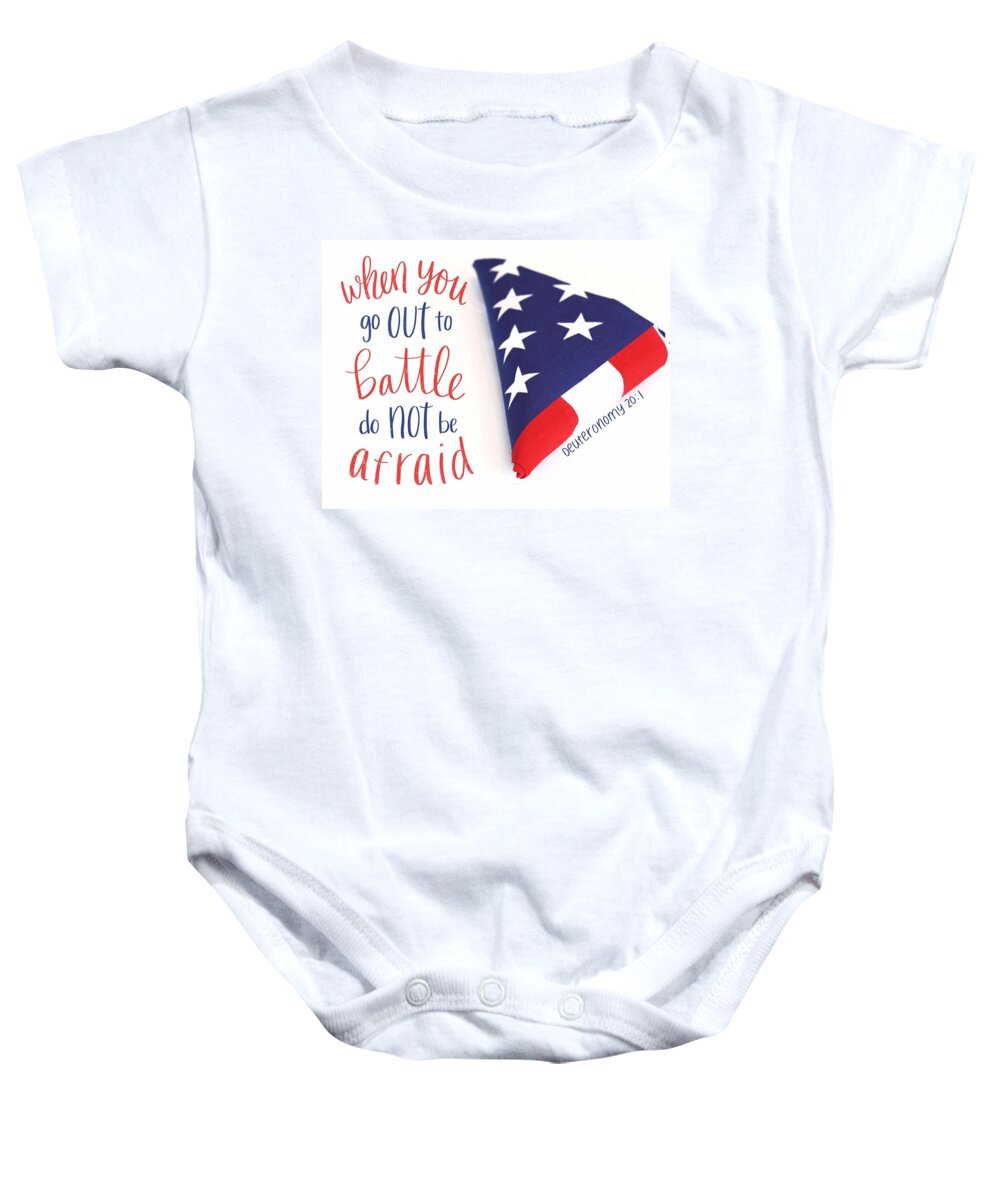  Baby Onesie featuring the digital art Don't Be Afraid in Battle by Stephanie Fritz