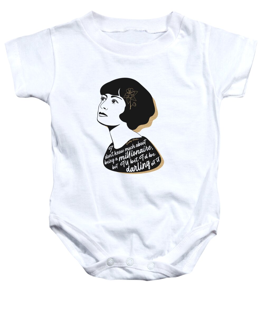 Dorothy Parker Baby Onesie featuring the digital art Dorothy Parker Graphic Quote II by Ink Well