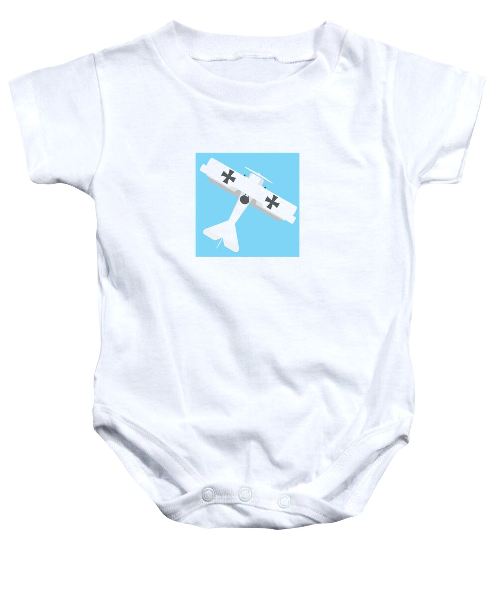 Aircraft Baby Onesie featuring the digital art Dr.I WWI German Triplane Aircraft - Sky by Organic Synthesis