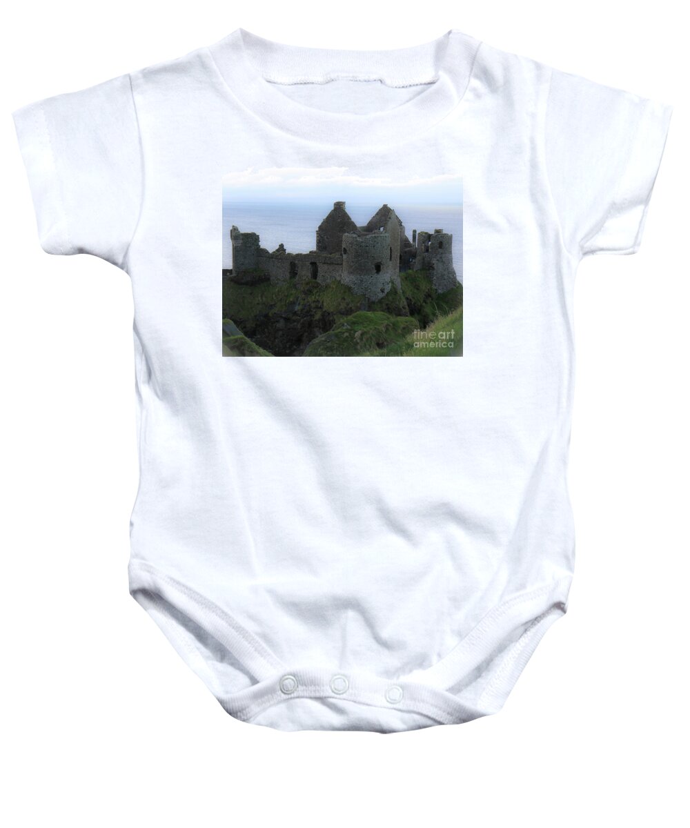 Dunluce Castle Baby Onesie featuring the photograph Dunluce Castle Northern Ireland by Veronica Batterson