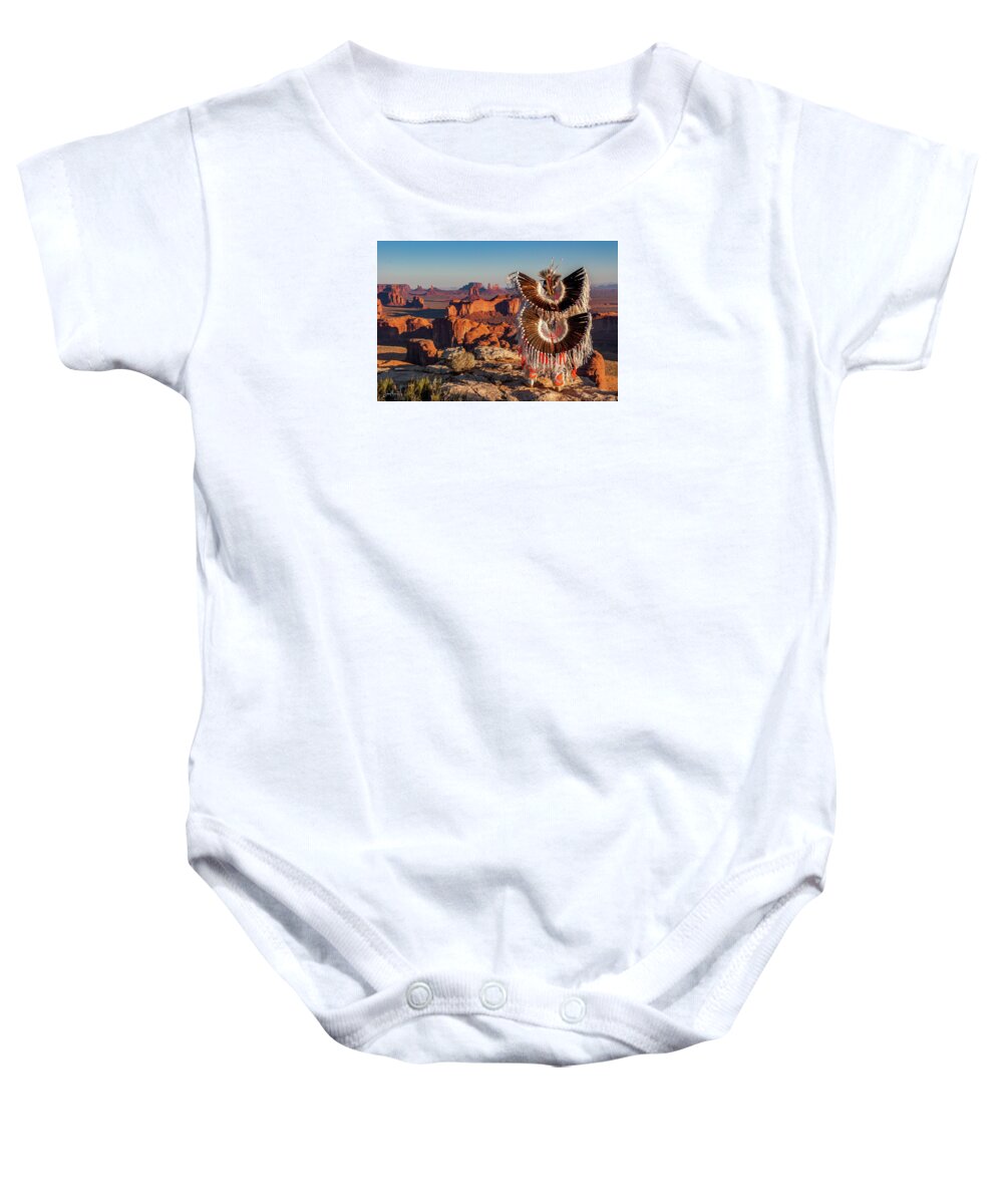 Southwest Baby Onesie featuring the photograph Eagle Feathers by Dan Norris