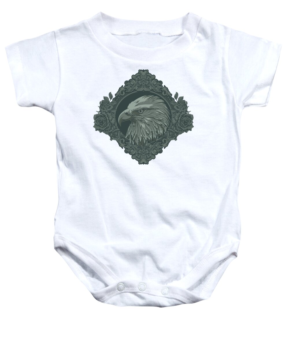 Eagle Baby Onesie featuring the digital art Eagle by Jacob Zelazny