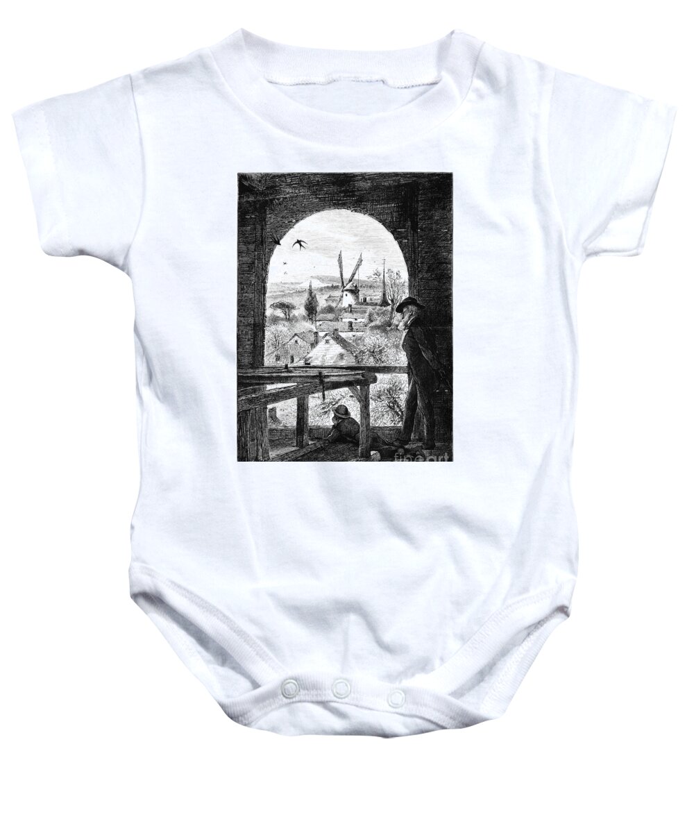 1872 Baby Onesie featuring the drawing East Hampton, New York by Harry Fenn