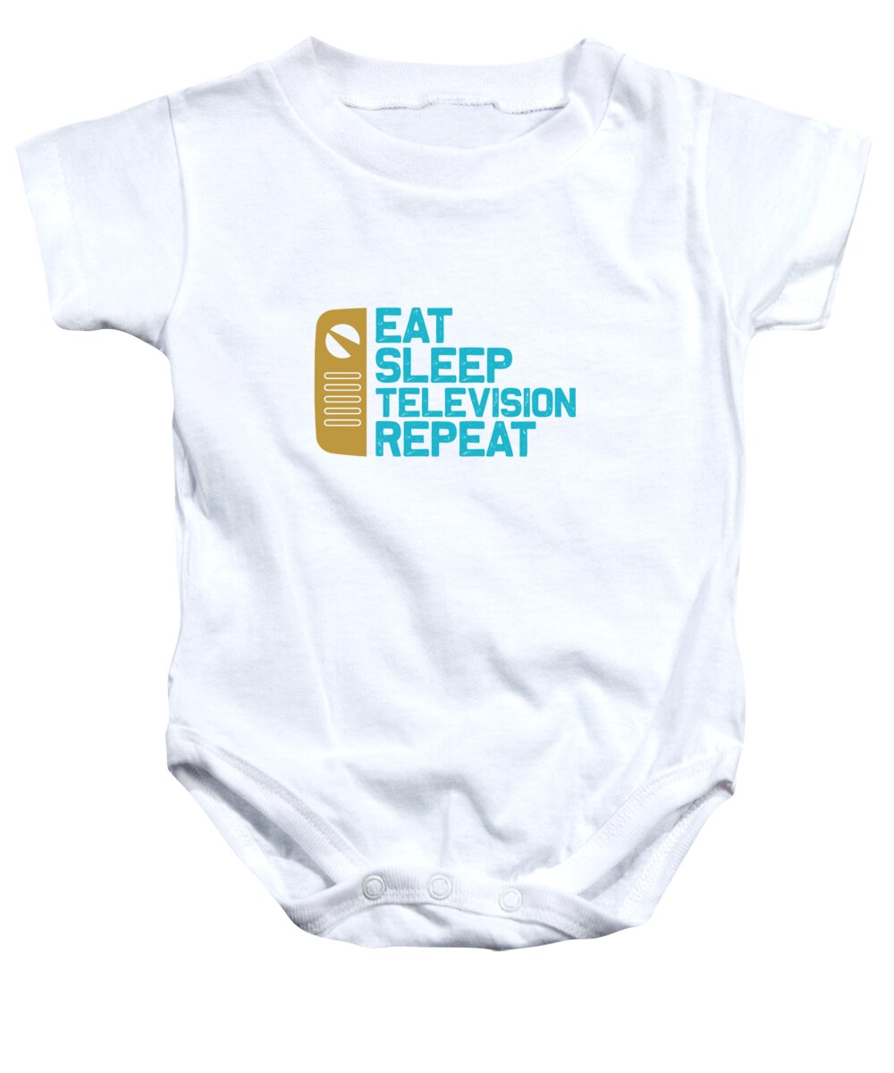 Hobby Baby Onesie featuring the digital art Eat sleep television repeat by Jacob Zelazny