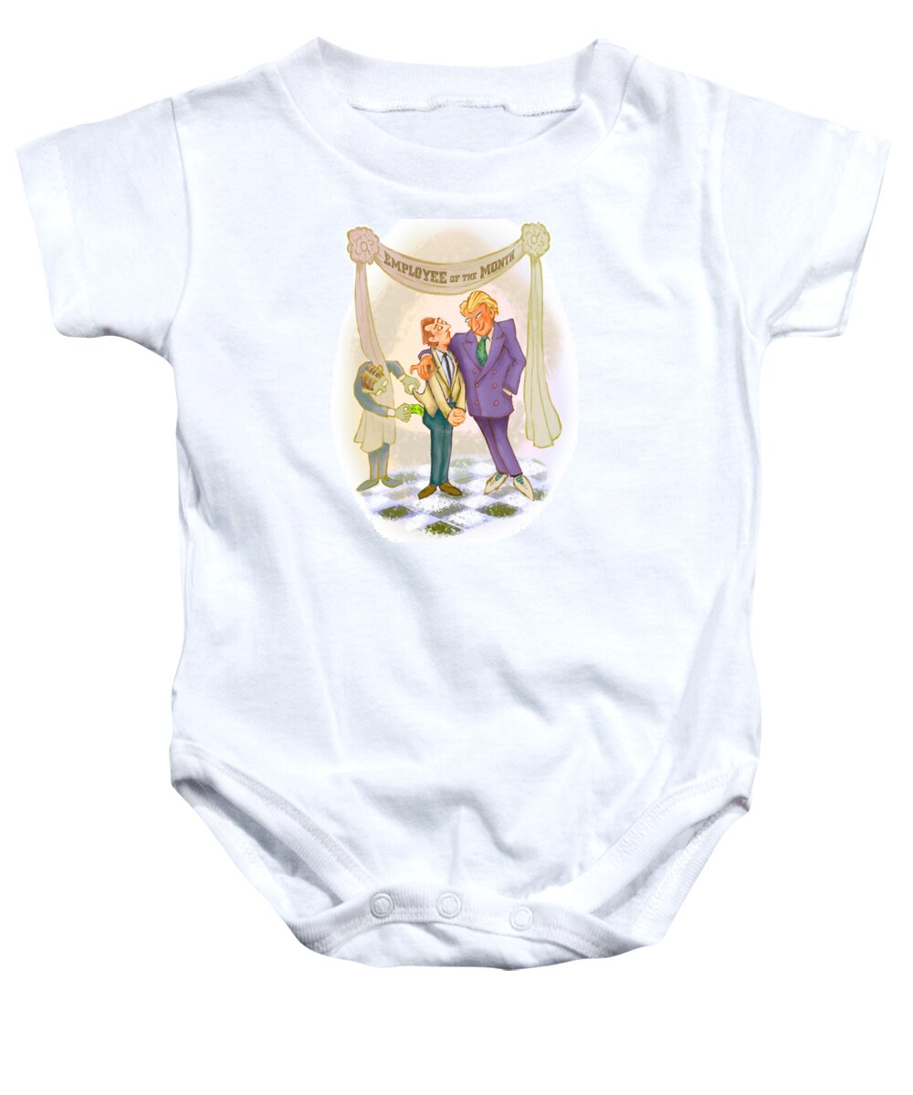 Employee Baby Onesie featuring the digital art Employee of the Month by Hone Williams