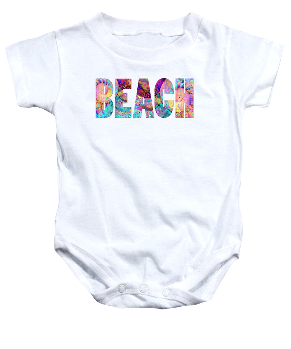 Beach Baby Onesie featuring the painting Enchanted Beach Art by Sharon Cummings