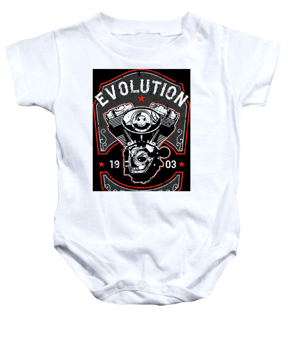Evolution Baby Onesie featuring the digital art Evolution Engine by Long Shot