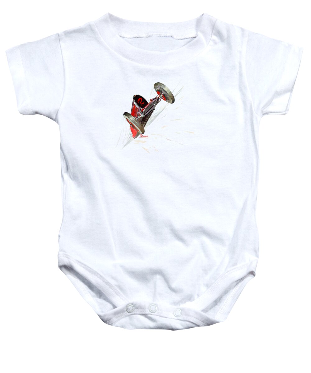 Retrographs Baby Onesie featuring the digital art Exclusive Retrographs Brand Logo Featuring Bugatti by Retrographs